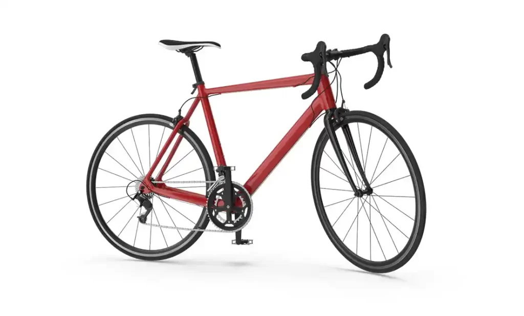 Road bicycle frame and components restored with sandblasting for refinishing