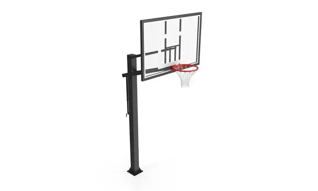Outdoor basketball net paint removal and refinishing with precision residential sandblasting services
