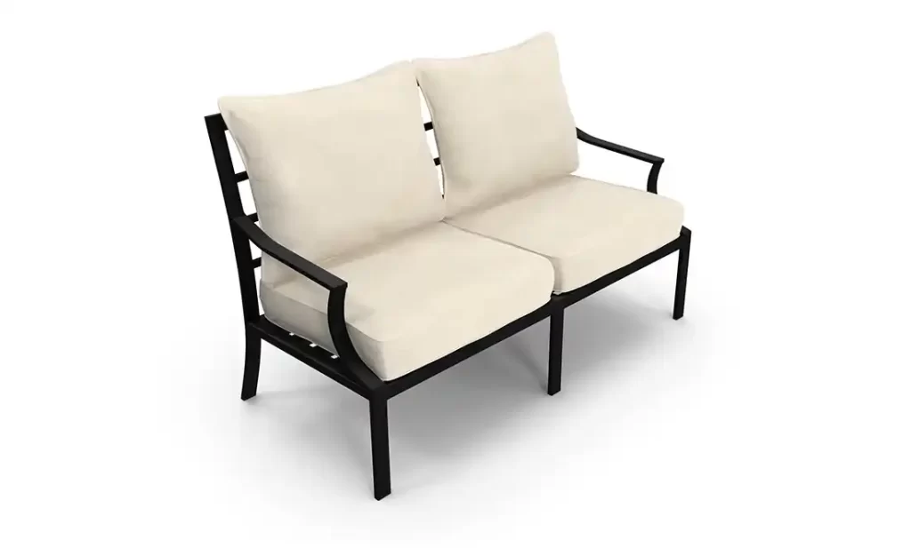 Outdoor love seat paint removal and refinishing with precision residential sandblasting services