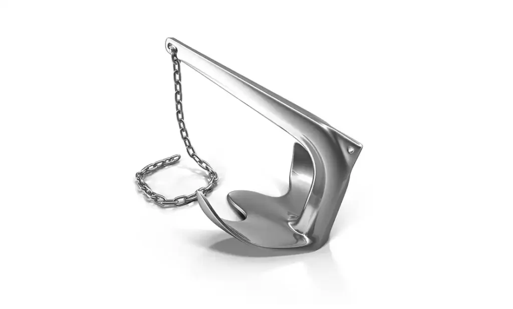 Metal boat anchor sandblasting for rust removal and marine equipment restoration