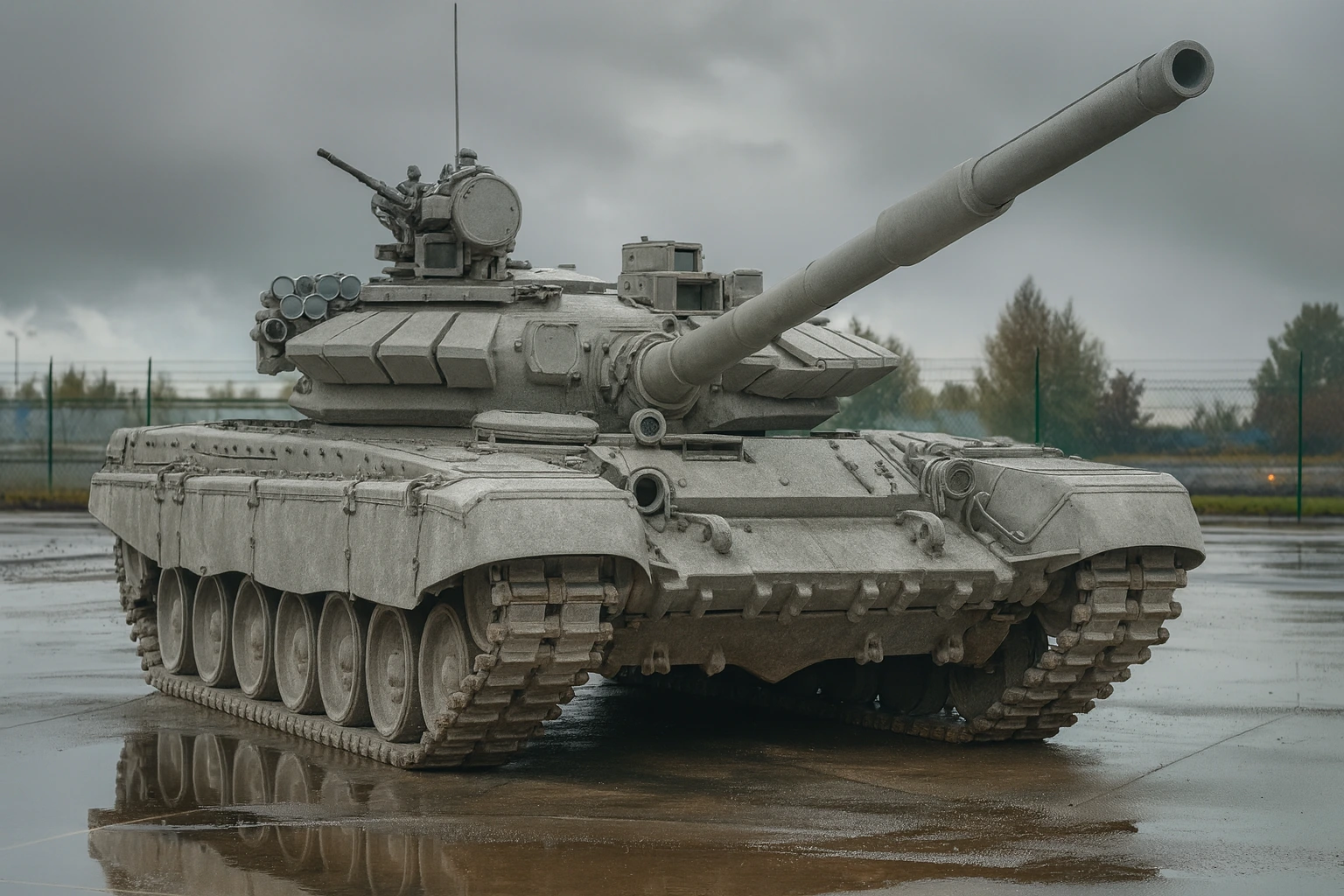 Military tank body cleaned with professional sandblasting