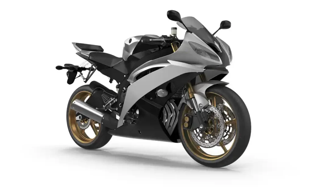 Sport motorcycle frame and parts prepared with sandblasting for paint and powder coating